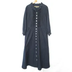 美品 INGEBORG インゲボルグ ストレッチ デニム ロングワンピース サイズ4 インディゴ レディース 古着 中古 USED