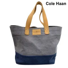 コールハーン Cole Haan トートバッグ キャンバス レザー 肩掛け 綿 グレー ネイビー コットン 本革・リアルレザー ユニセックス H6A101