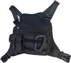 Miracroute タクティカル チェスト バッグ カジュアル バック ユニセックス 男女兼用 胸 前 リュック 自転車 旅行 犬の散歩 スマホ 財布 (ブラック,  小)