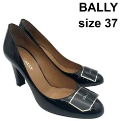 バリー Bally ハイヒールパンプス スクエアバックル 黒 37 23.5cm前後 レディース 6V064