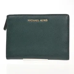 MICHAEL KORS マイケル・コース 二つ折り 財布 緑 レザー 03BS388