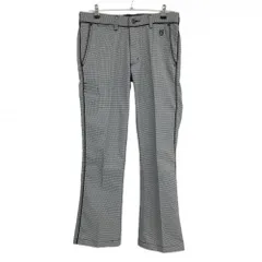 エドウィンゴルフ パンツ 白×黒 千鳥格子風 パイピングライン  メンズ M ゴルフウェア EDWIN GOLF