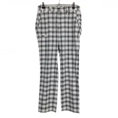 アディダス パンツ 白×黒 チェック ティー装着可 ロゴ刺しゅう メンズ 76 ゴルフウェア adidas