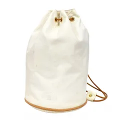 エルメス ポロション ミミルGM キャンバス レザー アイボリー 巾着バッグ 人気ファッション - エルメス ポロション ミミルGM キャンバス レザー