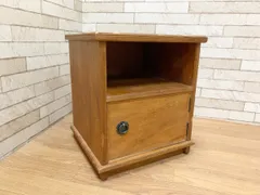 ◆屋久杉 サイドチェスト ナイトスタンド 収納 ランプ台 和家具 木製 レトロ 和室 小物収納 チェスト サイドテーブル (畑1311)