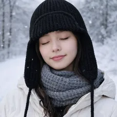 3色展開　ニット帽　フライトキャップ　耳あて付き