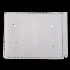 美品 Maison Margiela メゾンマルジェラ マネークリップ カード入れ付き コンパクトウォレット 二つ折り財布 ライトグレー メンズ レディース 古着 中古 USED