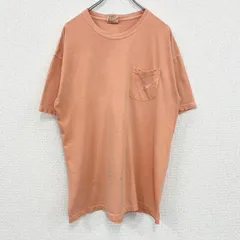 古着 used　COMFORT COLORS　半袖プリントTシャツ　魚　カジュアルデザイン　レトロ　オレンジ　クルーネック　Lサイズ