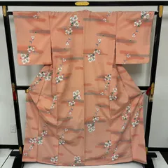 小紋 裄65 化繊 洗える着物 可愛いデザイン 袷 着物MK-3232