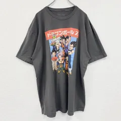 古着 used　ドラゴンボールZ　DRAGON BALL　半袖アニメプリントTシャツ　グレー　孫悟空　ベジータ　2XLサイズ