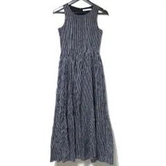 美品 MARIHA マリハ Rouge vif ルージュヴィフ別注 ノースリーブ 夏のレディのドレス ロングワンピース 36 ブラック×ホワイト レディース 古着 中古 USED