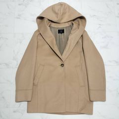 23区 ウールカシミヤビーバー フーデットコート キャメル カシミヤ混