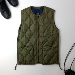 TAION タイオン W-ZIP CREW NECK VEST クルーネック キルティング ベスト カーキ(60E＋9606)25F