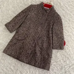 familiar キッズ コート ブラウン 100 可愛い ノーカラー シンプル