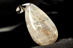 【１点物】シルバー925◇希少 デンドリティックローズクォーツ　32x18mm　ドロップ ペンダントトップ パワーストーン 天然石 _PC8857