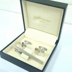 イヴサンローラン カフリンクス ネクタイピン セット シルバーカラー