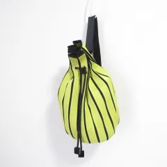 美品 ISSEY MIYAKE イッセイミヤケ ストライプ 巾着 ショルダーバッグ 
