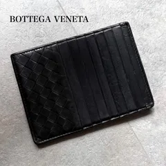 BOTTEGA VENETA ボッテガヴェネタ イントレチャート フラグメントケース コインケース カードケース レザー ブラック 黒 メンズ レディース コンパクトウォレット　a8