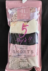 送料込み 新品 トリコットショーツ 4L 5L大きいサイズ パンティー5枚セット 5Pパック入り 4L 新品 未使用品 ヒップ107〜115 SHORTS インナーパンティー
