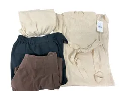 12871-012★SAISON DE PAPILLON/セゾンドパピヨン/ノースリーブワンピース・ドルマントップスニットセットアップタグ付/ミラオーエン　パンツ/シュプリームララ　ショートパンツ/Mサイズ/サイズ 1/★