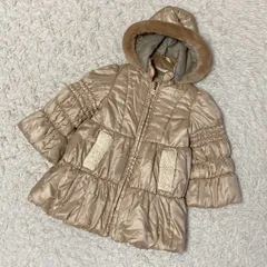 FAMILIAR キッズ ダウンコート ベージュゴールド 100 フード付き ファー