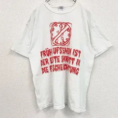 古着 used　GILDAN　ギルダン　半袖プリントTシャツ　クルーネック 　白　ホワイト　赤　レッド　Lサイズ