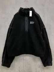 新品 GAP ギャップ リサイクル オーバーサイズ クロップド ハーフジップ スウェットシャツ プルオーバー sizeXS/黒 ◆■◎レディース