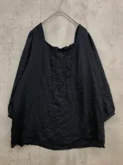 KUMIKYOKU 組曲 大きいサイズ スクエア フリル ネック シャツ size7/紺 ■■ レディース