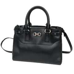 Ferragamo フェラガモ ダブルガンチーニ トートバッグ ２WAY ショルダーバッグ レザー ブラック 黒 aq12408