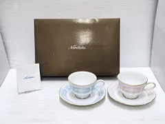 【中古未使用品】 ノリタケ Noritake レースウッドゴールドティー・コーヒー 碗皿 ペアセット カップ＆ソーサー ○YR-19730○