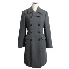 極美品 スポーツマックス SPORTMAX ロングコート チェスターコート ダブルブレスト ロング丈 グレー ウール サイズ42 レディースのサムネイル