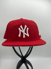 NEW ERA ニューエラ NY ロゴ 刺繡 ニューヨーク ヤンキース ベースボールキャップ キャップ 帽子 レッド 7 1/2 59.6cm 59FIFTY K-01