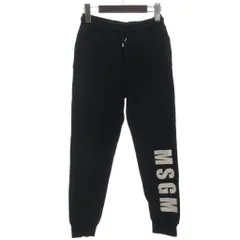 エムエスジーエム MSGM スウェット ジョガーパンツ ロド プリント 黒 12anni ■ECT