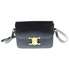 CELINE (セリーヌ) ティーン トリオンフ ショルダーバッグ ブラック シャイニーカーフスキン