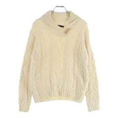 RALPH LAUREN SPORT (ラルフローレン スポーツ) モヘア混 ショールカラー ケーブルニット セーター アイボリー レディース