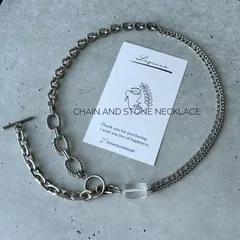 【ロングネックレス】チェーンネックレス ステンレス 天然石ネックレス クリスタル