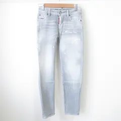 美品 25SS DSQUARED2 ディースクエアード JENNIFER ストレッチ ダメージ加工 デニムパンツ ジーンズ 34 グレー レディース 古着 中古 USED