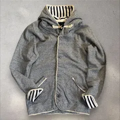 【シップス】パーカー　ブルゾン　フード付きジャケット　スウェット生地　グレー　Sサイズ　ボーダー　マリン