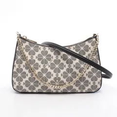ケイトスペード Kate Spade ショルダーバッグ K1381 ホワイト/ブラック PVCコーティングキャンバス レザー 2wayショルダー レディース Used A