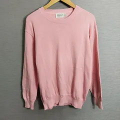 UNITED COLORS OF BENETTON ユナイテッドカラーズオブ ベネトン 90s コットン ニット セーター クルーネック 長袖 コットン100% メンズ サイズ 48 パステル くすみピンク系 A358
