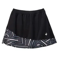 【新品】le coq sportif（ルコック）レディース ウィメンズ テニス スコート ルコックスポルティフ グラフィック ゲームスコート 吸汗速乾 テニス スカート　ブラック　QTWXJE02-BK