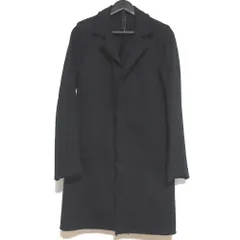 良品 wjk ダブルジェーケー 度詰めコットン 製品染め シングル チェスターコート hj04u Sサイズ ブラック メンズ 古着 中古 USED