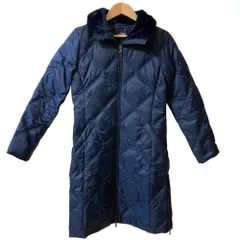 美品 LAUREN RALPH LAUREN ローレンラルフローレン 襟ボア ロング ダウンコート XXS ネイビー レディース 古着 中古 USED