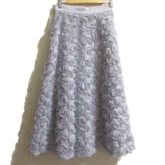 未使用 25SS IENA イエナ フラワーフレアスカート サイズ38 グレー レディース 古着 中古 USED