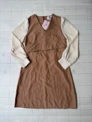 ト2512-③-5497 新品アンドラビット　&RABBIT.  ドッキングワンピース