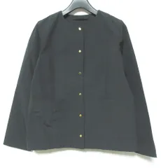 美品 Traditional Weatherwear トラディショナルウェザーウェア ARKLEY ノーカラージャケット L221APFCO0172RO サイズ34 ブラック レディース 古着 中古 USED