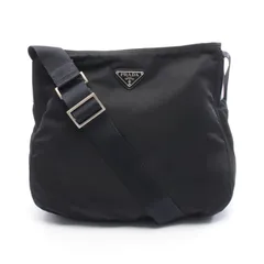プラダ PRADA ショルダーバッグ ブラック ナイロン レザー トライアングルロゴ ショルダーバッグ レディース Used B