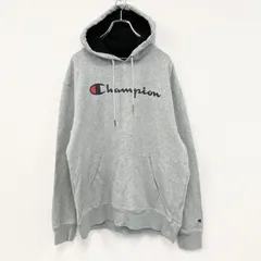 古着 used　champion　チャンピオン　スウェットパーカー/フーディー　ロゴプリント　グレー　Lサイズ