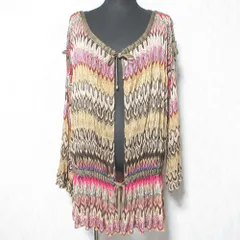 美品 MISSONI ミッソーニ 総柄 ニット カーディガン 46 マルチカラー レディース 古着 中古 USED