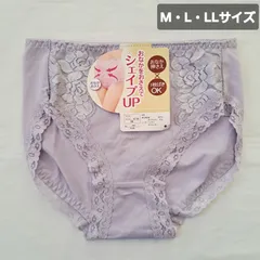 【M】【L】【LL】【1枚売り】ショーツ　レディースショーツ　おなか押さえショーツ　1枚ばきOK　パープル　シェイプアップ　花柄　レース　婦人ショーツ　婦人下着　補正下着　補正ショーツ　♡㊵